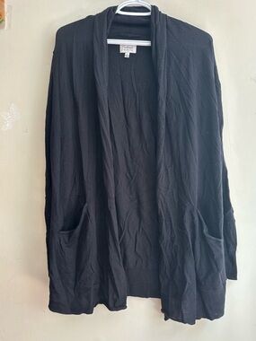 Wilfred Black Open-Front Wool Cardigan